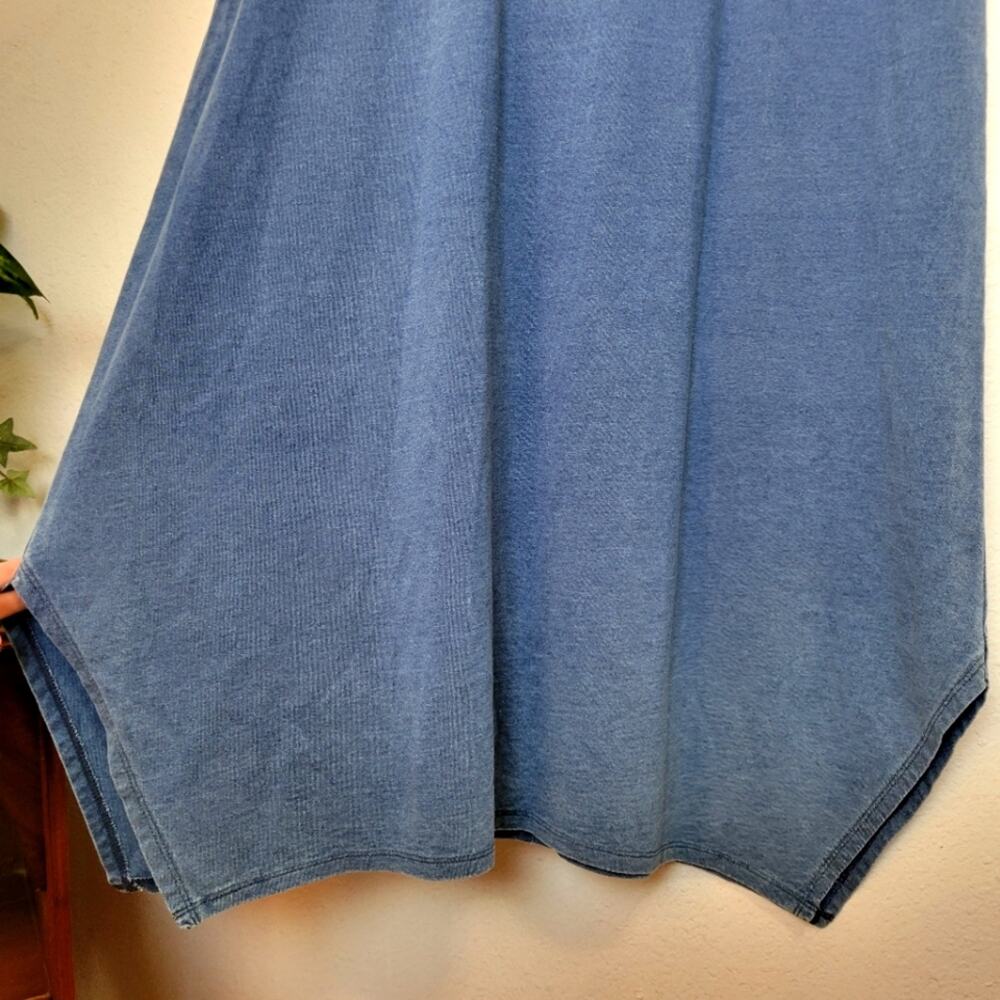 J.JILL Pure Jill Indigo Denim Chambray Blue Cotton Swing Midi Dress Spring Sz XS - Picture 5 of 11